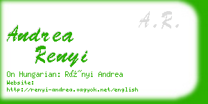 andrea renyi business card